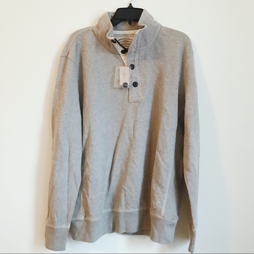 American Eagle Men’s Gray Sweater 1/4 Zip Size XL